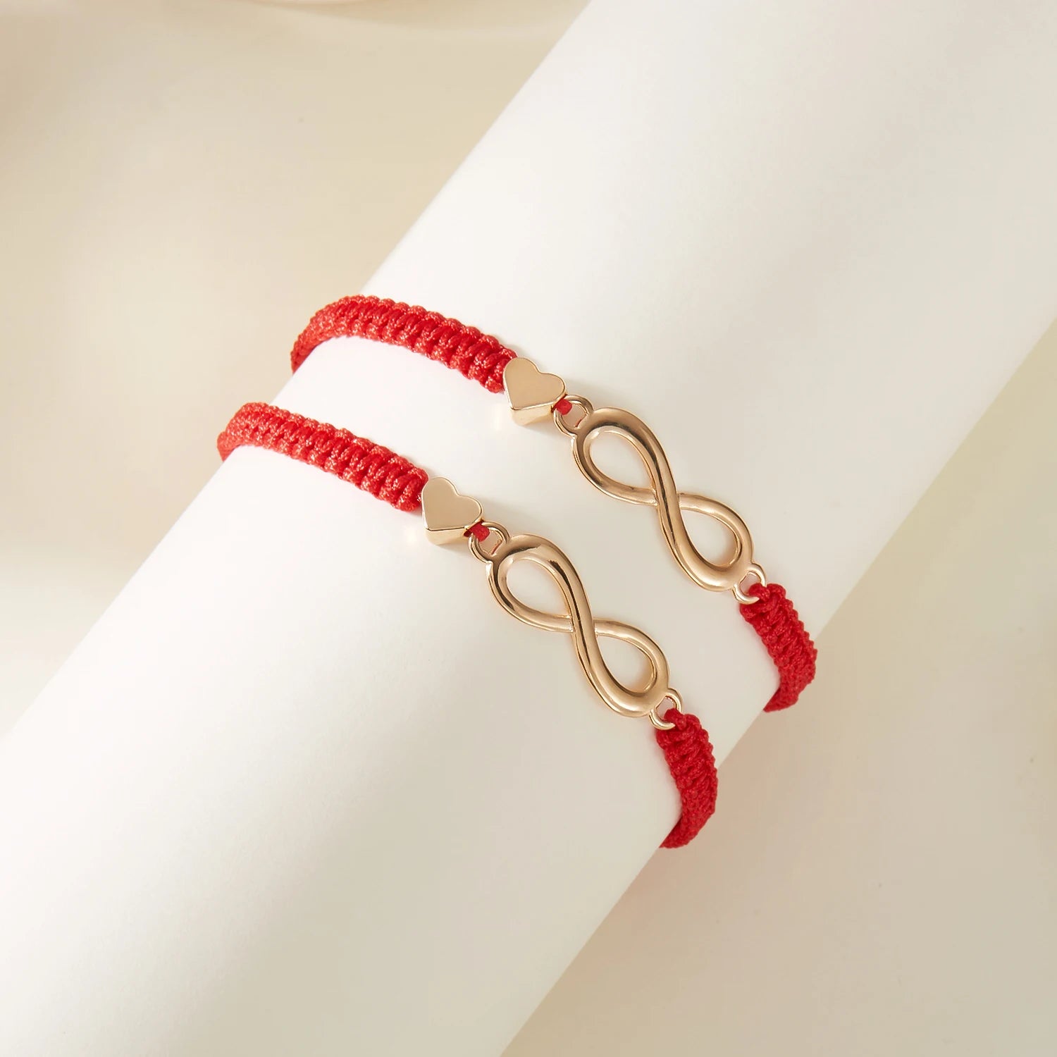 2pcs/set Classic Heart Infinity Bracelet for Women Men Black Red String Couple Bracelets Handmade Jewelry Valentine's Day Gift