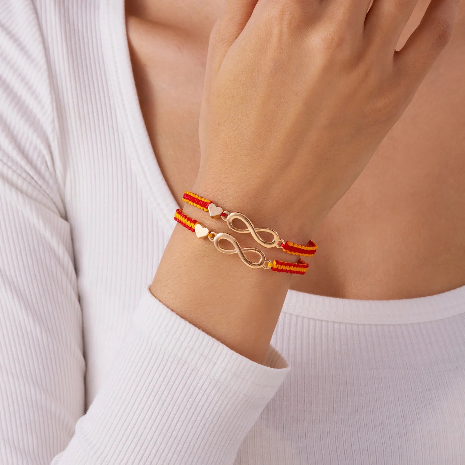 2pcs/set Classic Heart Infinity Bracelet for Women Men Black Red String Couple Bracelets Handmade Jewelry Valentine's Day Gift