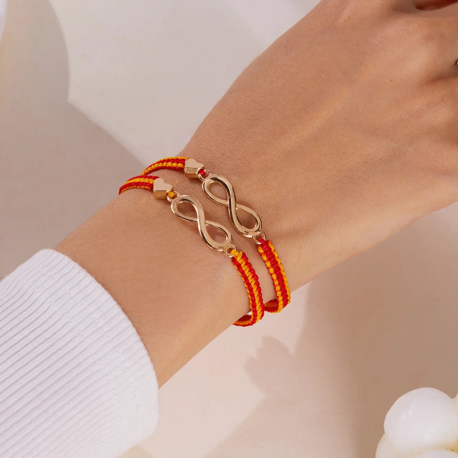 2pcs/set Classic Heart Infinity Bracelet for Women Men Black Red String Couple Bracelets Handmade Jewelry Valentine's Day Gift